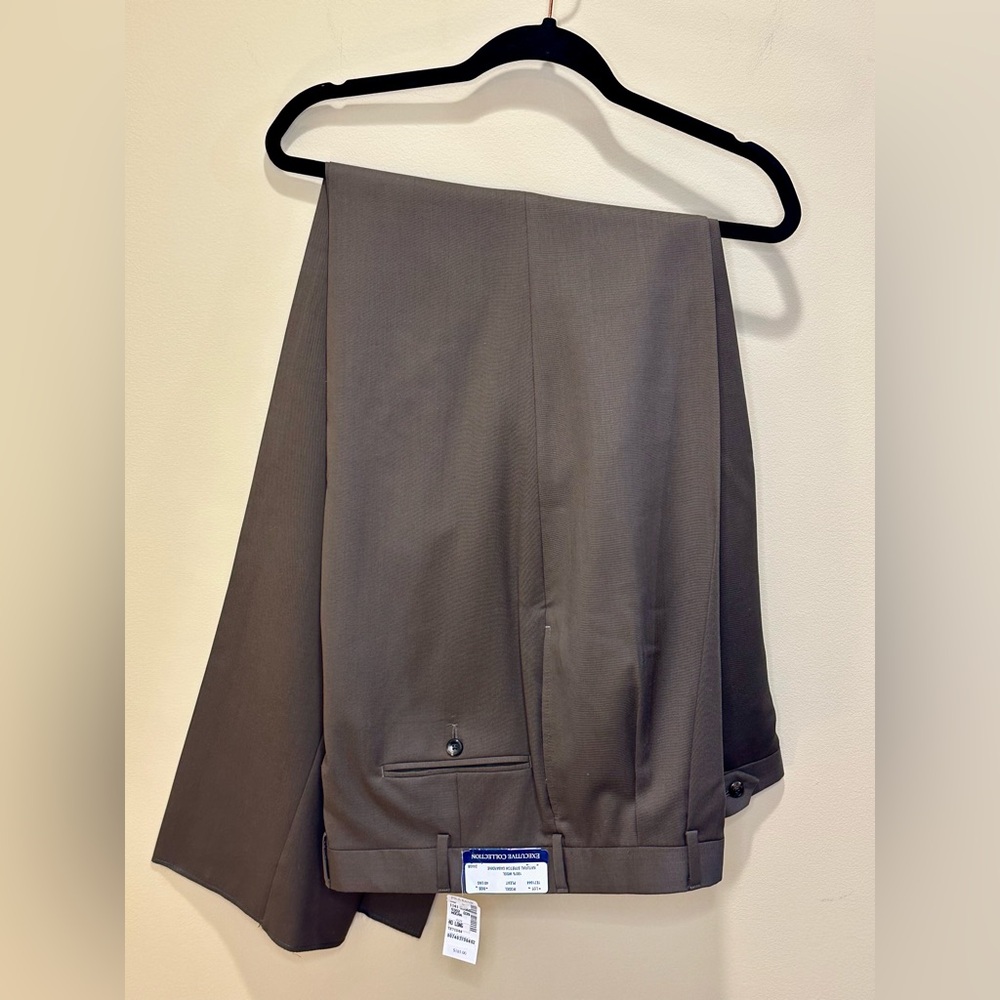 🌟2xHP🌟Jos. A. Banks Mocha Brown Exec. Collection 100% Wool Stretch Gabardine 40